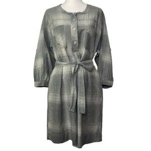 Whitchery ladies plaid midi dress gray and black size Medium